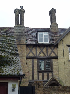 A house with intriguing chimney pots.