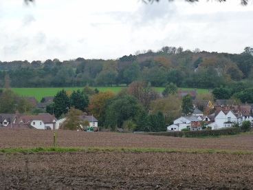 Across the fields to the village of Little Hadham.